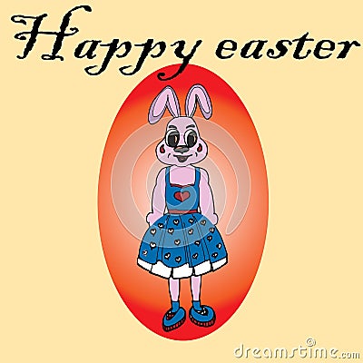 Happy easter, easter, egg, easter bunny, bunny in fancy dress, easter holiday Stock Photo
